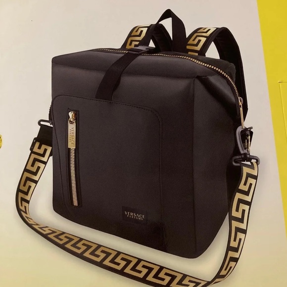 Versace Perfum Convertible Black Medium Backpack Detachable Strap - Picture 7 of 7